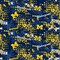 Licensed NCAA University of Michigan Splatter MCHG-835 Cotton Fabric by the Yard